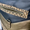 Rucksack VARO aus Kunstleder und Kork, Leoparden-Print