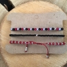 Schickes 3 teiliges Armband-Set in rot-grau-schwarz