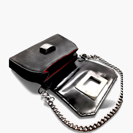 Elegante Kaviarleder Schultertasche ELOISE (158-3) 