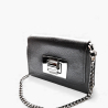Schwarze Kaviarleder Schultertasche ELOISE (159)