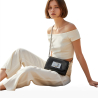 Schwarze Kaviarleder Schultertasche ELOISE (159)