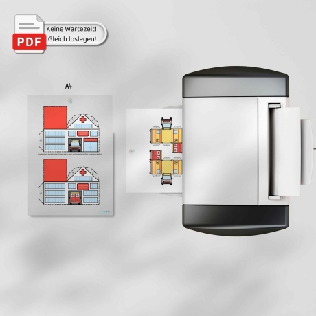 rainbowatch© Bastelvorlage Krankenhaus – Meine Heimat Bastelbogen