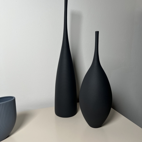 Moderne Vase schwarz Minimalismus Stil Decor Keramik  Ornamente 