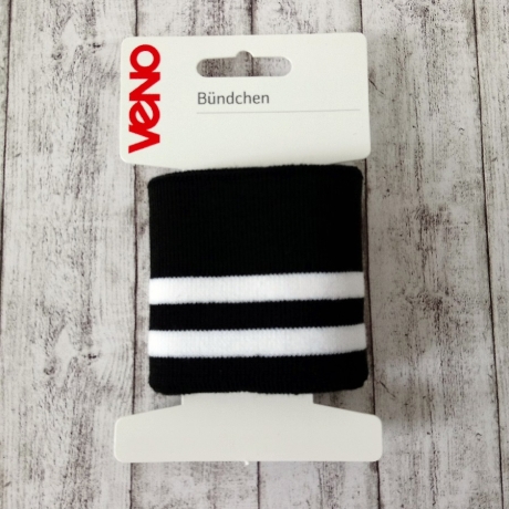 Bündchen 6 x 110 cm schwarz/weiß