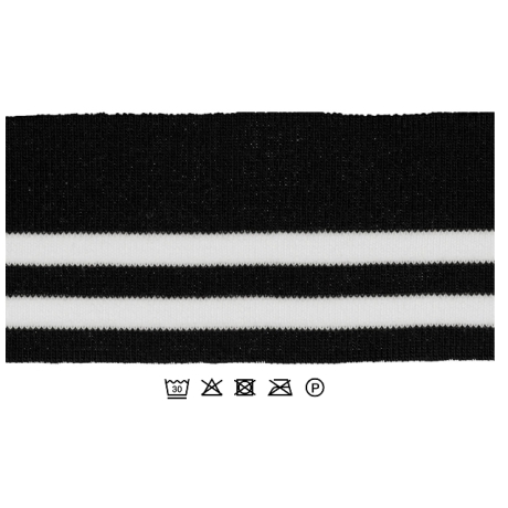 Bündchen 6 x 110 cm schwarz/weiß