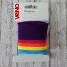 Bündchen 6 x 110 cm violett/Regenbogen