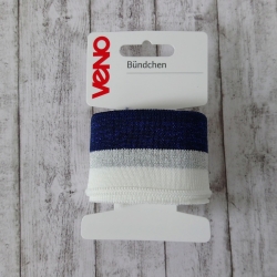 Bündchen 4 x 125 cm blau/weiß/silber