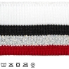 Bündchen 3 x 125 cm weiß/silber/rot/schwarz