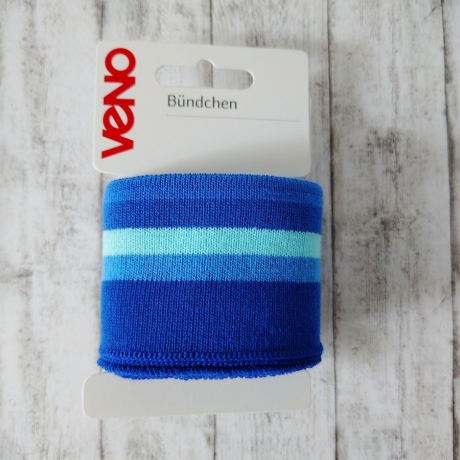 Bündchen 4,5 x 130 cm blau/jeans/hellblau