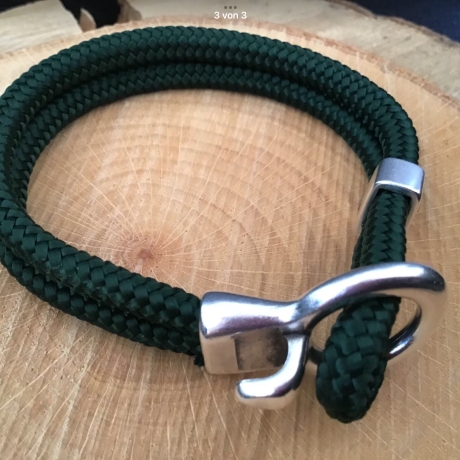 Tolles Segelseilarmband mit Hakenverschluß und Gravur