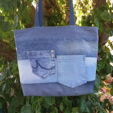 Jeans Upcycling Shopper | Einkaufstasche | Unikat | Innentasche