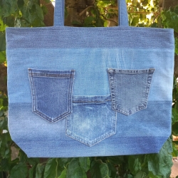 Jeans Upcycling Shopper | Einkaufstasche | Unikat | Innentasche