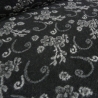 Stoff Musterwalk Walkloden Kochwolle Blumen schwarz grau anthra