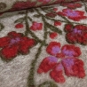 Stoff Musterwalk Walkloden Kochwolle Blumen beige rot fliede oliv