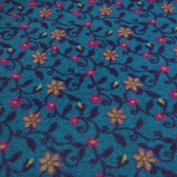 Stoff Musterwalk Walkloden Kochwolle Blumen blau lila fuchsia