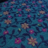 Stoff Musterwalk Walkloden Kochwolle Blumen blau lila fuchsia