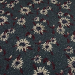 Stoff Musterwalk Walkloden Blumen grau bordeaux beige lila