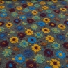 Stoff Musterwalk Walkloden Kochwolle Blumen Punkte grau bunt