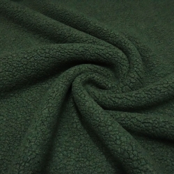 Stoff Ital. Musterwalk Kochwolle Teddy Optik Relief grün