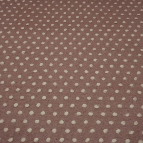 Stoff Musterwalk Walkloden Kochwolle Punkte altrosa wollweiß
