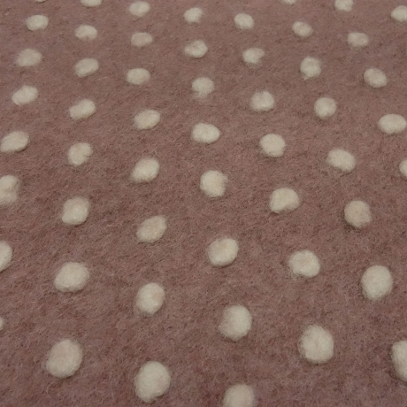 Stoff Musterwalk Walkloden Kochwolle Punkte altrosa wollweiß