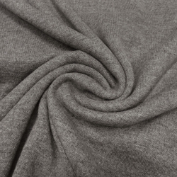 Stoff Merino Merinostrickstoff Wolle uni grau taupé melange