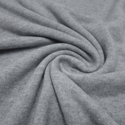 Stoff Strickstoff Merino Merinostrick Wolle uni hellgrau melange