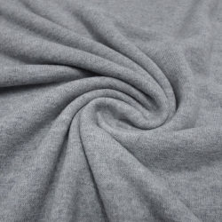 Stoff Strickstoff Merino Merinostrick Wolle uni hellgrau melange