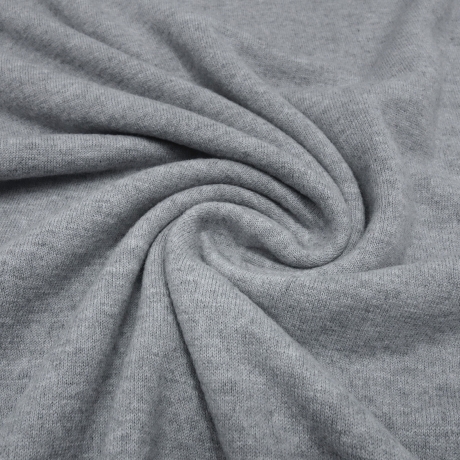 Stoff Strickstoff Merino Merinostrick Wolle uni hellgrau melange
