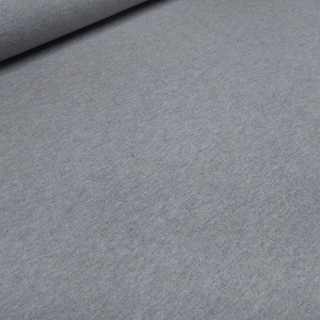 Stoff Strickstoff Merino Merinostrick Wolle uni hellgrau melange
