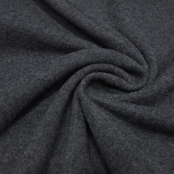 Stoff Merino Merinostrickstoff Wolle uni dunkel grau melange