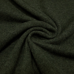Stoff Merino Merinostrickstoff Wolle uni oliv grün khaki melange