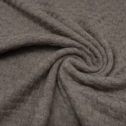 Stoff Strickstoff 100% Merinostrick Flechtmuster Korb beige 2