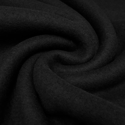 Stoff dicker Merino Strickstoff Flausch Doubleface Wolle schwarz