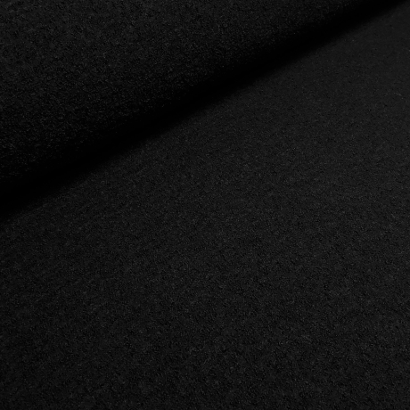 Stoff Ital. Merino Feinwalk Walkloden Merinowolle uni schwarz