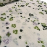 Stoffe Leinen Strick Intarsien Blumen sand weiß rosa grün oliv