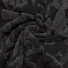 Stoff Baumwolle Jersey Intarsien Buchstaben Salat schwarz grau
