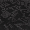 Stoff Baumwolle Jersey Intarsien Buchstaben Salat schwarz grau