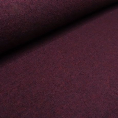 Stoff Premium Merino Strickstoff Weinrot Bordeaux Melange