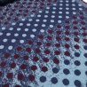 Stoff Merinowolle Doubleface Punkte Verlauf blau hellblau rot