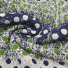 Stoff Merinowolle Doubleface Punkte Verlauf wollweiss blau grün