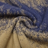 Stoff Merinowolle Doubleface Jacquard Farbverlauf beige blau