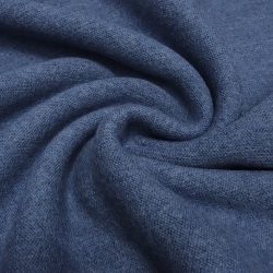 Stoff schwerer Ital. Doubleface Merinostrickstoff uni jeans blau 