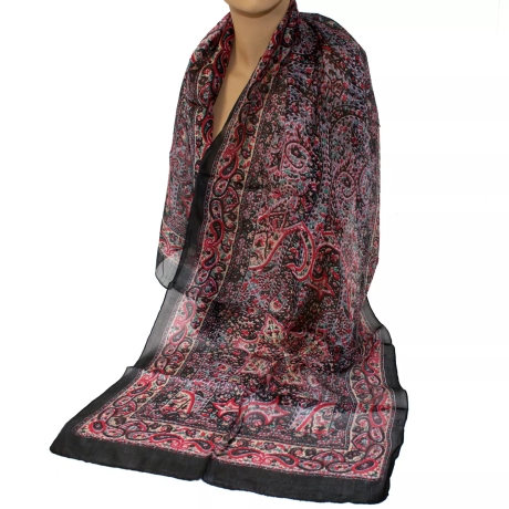 Damen-Seiden-Schal Paisley-Design, 160 x 50 cm, bunt