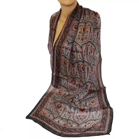 Damen-Seiden-Schal Paisley-Design, 160 x 50 cm, bunt