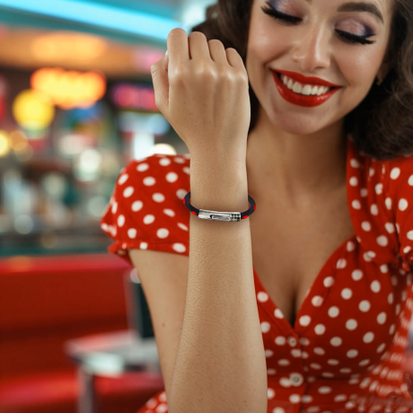 Handbemaltes Straussenlederarmband (PDot050) 