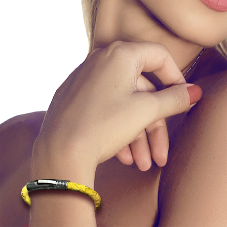 Armband aus nachhaltig gegerbtem Fischleder (Lime 018)   