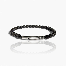 Onyx-Perlen Armband (048)