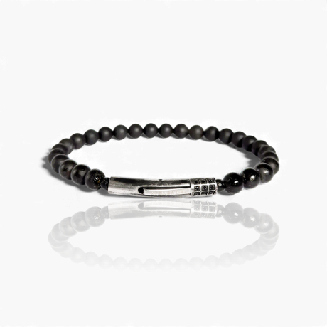 Onyx-Perlen Armband (048)