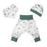 3-tlg Baby-Set Pumphosen-Set Erstlingsoutfit Eukalyptus weiß